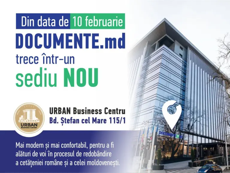 Nou sediu Documente.md – eliberare rapidă a documentelor